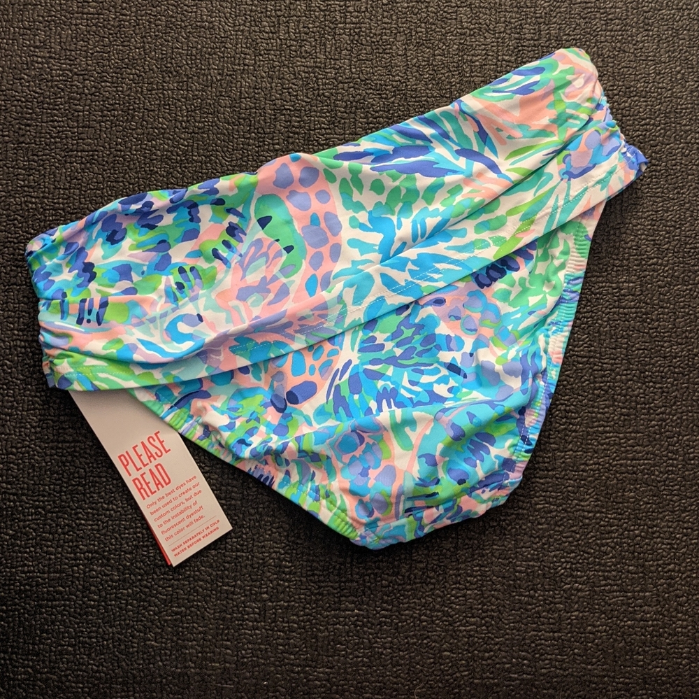 {Lilly Pulitzer} Brand New Lagoon Sarong Hipster Bikini Bottoms - Picture 6 of 7